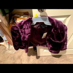 Faux fur purple jacket never worn